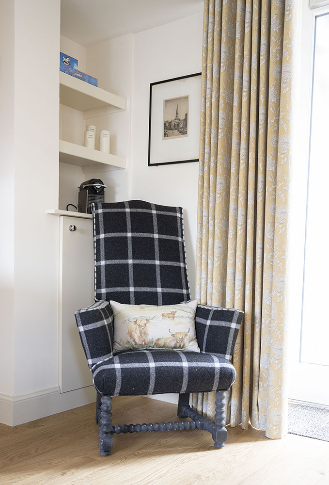 Statement chair in our Croft House Apartment, Art House Inverness