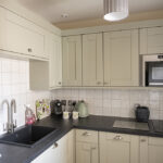The kitchen in our Courtyard Apartment. accessible accommodation in Inverness