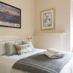 The king sized bedroom at our Loch Ness serviced apartment in Inverness
