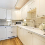Kitchen area in our But n' Ben serviced apartment in Inverness